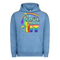 Pigment Pebble Blue Lgbtq İ'm Cool With İt Urban Hoodie - BundleAndBundleShop
