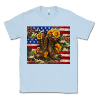 Dusty Blue Army USA lag leopard camouflage sunflower 20oz Classic Tee - Neo Western