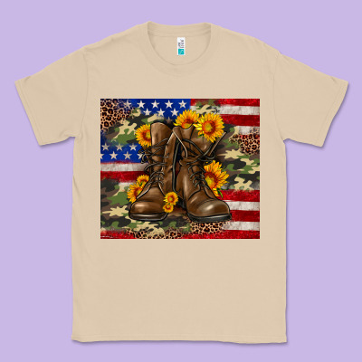Army Usa Lag Leopard Camouflage Sunflower 20oz Classic Tee Designed By Neo Western