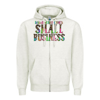 Oatmeal Heather minding my own small bussiness Zipper Hoodie - CowhideDigitalArt