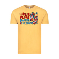 Vintage Mustard flip flops fireworks & freedom Vintage Tee - BarkalooDesign