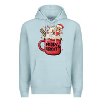 Blue Mist merry and bright Premium Hoodie - MaliasSmallBusiness