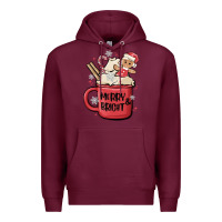 Burgundy merry and bright Premium Hoodie - MaliasSmallBusiness