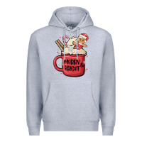 Heather Grey merry and bright Premium Hoodie - MaliasSmallBusiness