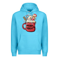 Ocean Blue merry and bright Premium Hoodie - MaliasSmallBusiness