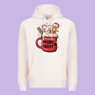 Merry And Bright Premium Hoodie Designed By Maliassmallbusiness