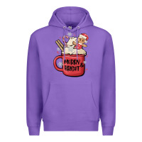 Purple merry and bright Premium Hoodie - MaliasSmallBusiness