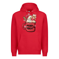 Red merry and bright Premium Hoodie - MaliasSmallBusiness