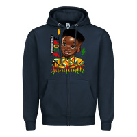 Navy juneteenth black boy Zipper Hoodie - HRA Design Shop