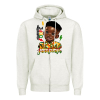 Oatmeal Heather juneteenth black boy Zipper Hoodie - HRA Design Shop