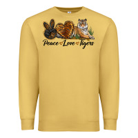 Antique Gold Peace Love Tigers Premium Sweatshirt - LillyAllenDesigns