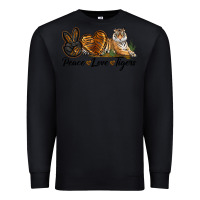 Black Peace Love Tigers Premium Sweatshirt - LillyAllenDesigns