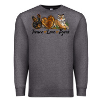 Charcoal Heather Peace Love Tigers Premium Sweatshirt - LillyAllenDesigns
