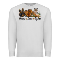 Dove Grey Peace Love Tigers Premium Sweatshirt - LillyAllenDesigns