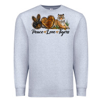 Heather Grey Peace Love Tigers Premium Sweatshirt - LillyAllenDesigns