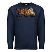 Navy Peace Love Tigers Premium Sweatshirt - LillyAllenDesigns
