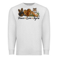 Oatmeal Heather Peace Love Tigers Premium Sweatshirt - LillyAllenDesigns
