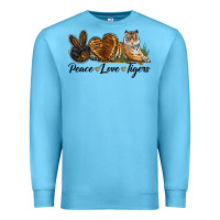 Ocean Blue Peace Love Tigers Premium Sweatshirt - LillyAllenDesigns
