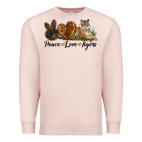 Pale Pink Peace Love Tigers Premium Sweatshirt - LillyAllenDesigns