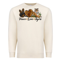 Sandshell Peace Love Tigers Premium Sweatshirt - LillyAllenDesigns