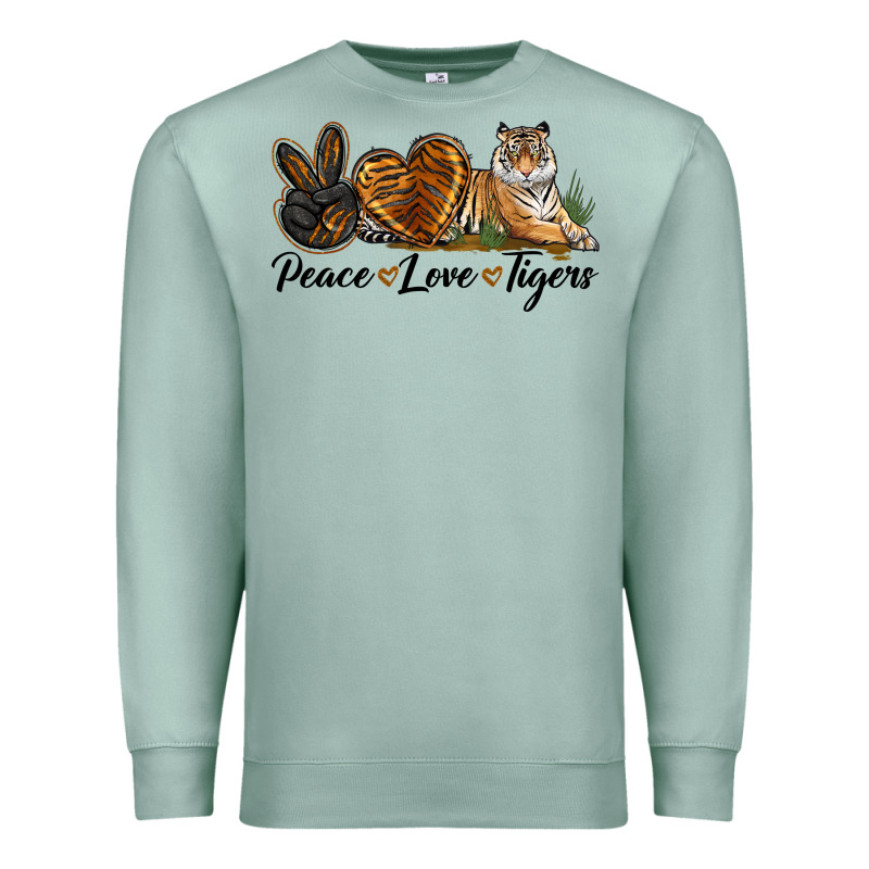 Peace Love Tigers Premium Sweatshirt by LillyAllenDesigns | Teevron
