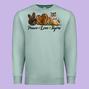 Peace Love Tigers Premium Sweatshirt Designed By Lillyallendesigns