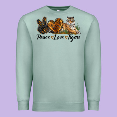 Peace Love Tigers Premium Sweatshirt Designed By Lillyallendesigns