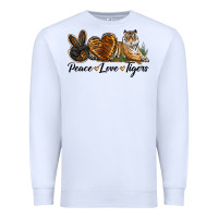 White Peace Love Tigers Premium Sweatshirt - LillyAllenDesigns