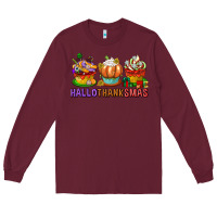Burgundy hallothanksmas cupcakes Long Sleeve Tee - texasbilliewilder