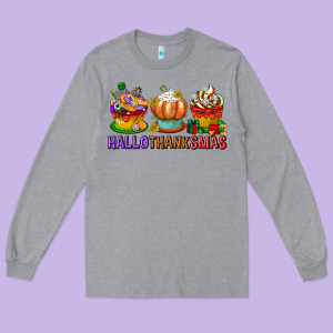 Hallothanksmas Cupcakes Long Sleeve Tee Designed By Texasbilliewilder