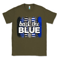 Army Green Back the blue brushstrokes Classic Tee - Neo Western