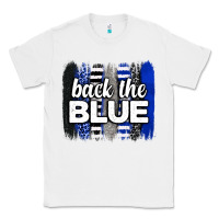 White Back the blue brushstrokes Classic Tee - Neo Western