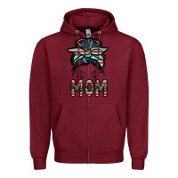 Burgundy mom Zipper Hoodie - CowhideDigitalArt