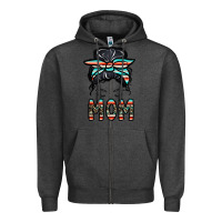 Charcoal Heather mom Zipper Hoodie - CowhideDigitalArt