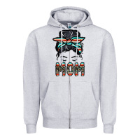 Heather Grey mom Zipper Hoodie - CowhideDigitalArt