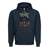 Navy mom Zipper Hoodie - CowhideDigitalArt