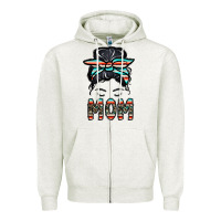 Oatmeal Heather mom Zipper Hoodie - CowhideDigitalArt
