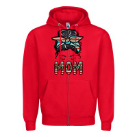 Red mom Zipper Hoodie - CowhideDigitalArt