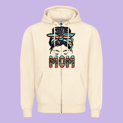 Mom Zipper Hoodie Designed By Cowhidedigitalart