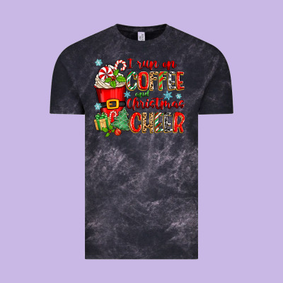 I Run On Coffee And Christmas Cheer Vintage Tee Designed By Zillion Design Studio