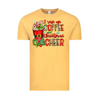 Vintage Mustard i run on coffee and christmas cheer Vintage Tee - Zillion Design Studio
