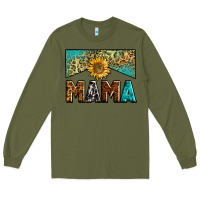 Army Green mama sunflower junkie Long Sleeve Tee - Zillion Design Studio