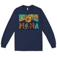 Navy mama sunflower junkie Long Sleeve Tee - Zillion Design Studio