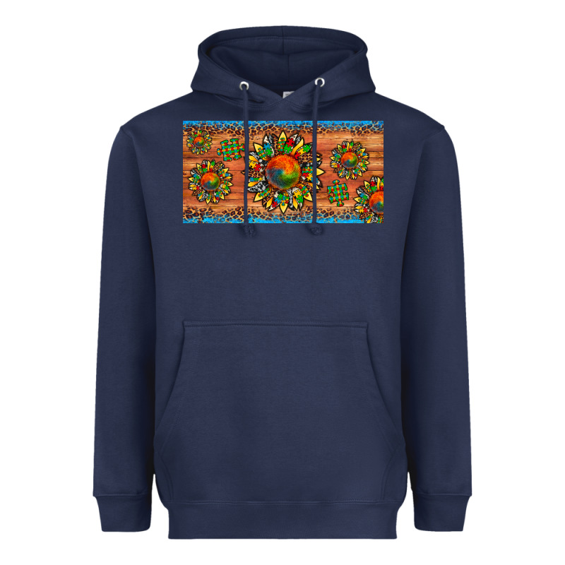 Autism Awareness Sunflower Puzzle License Plate Heavyweight Hoodie by Artiststas | Teevron