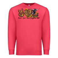 Cardinal Peace Love Texas Longhorn Bull Premium Sweatshirt - LillyAllenDesigns