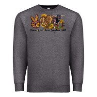 Charcoal Heather Peace Love Texas Longhorn Bull Premium Sweatshirt - LillyAllenDesigns