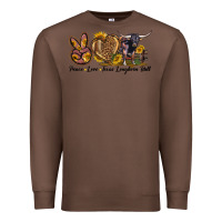 Chestnut Peace Love Texas Longhorn Bull Premium Sweatshirt - LillyAllenDesigns