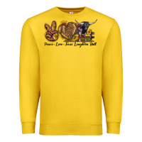 Lemon Peace Love Texas Longhorn Bull Premium Sweatshirt - LillyAllenDesigns