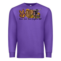Purple Peace Love Texas Longhorn Bull Premium Sweatshirt - LillyAllenDesigns
