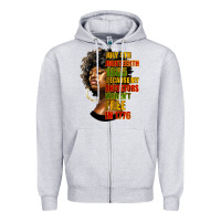Heather Grey juneteenth 1885 because my ancestors weren't free in 1776 black woman Zipper Hoodie - HRA Design Shop